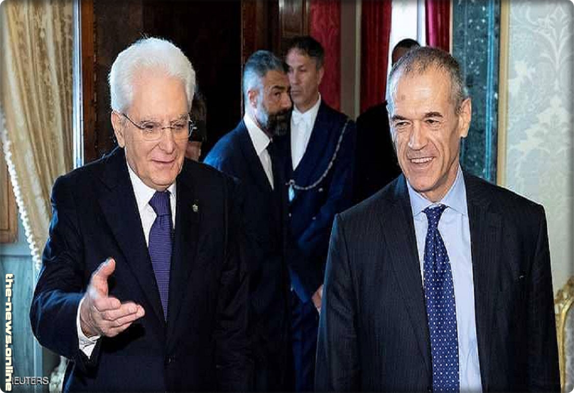 الرئيس الإيطالي سيرجيو ماتاريللا و كارلو كوتاريلي